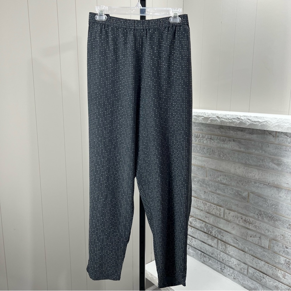Eileen Fisher Woman Graphite Pattern Tencel Viscose Slouchy Ankle Pants 2X NWT